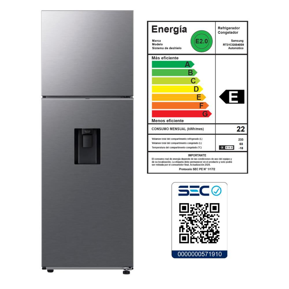 Refrigerador Top Freezer Samsung RT31CG5540S9ZS / No Frost / 298 Litros / E image number 10.0